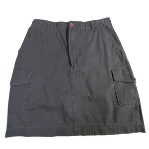 Christopher & Banks Cargo Mini Skirt - 8 Khaki Green Cotton Utility